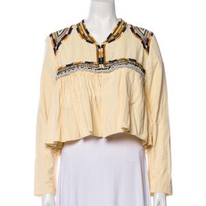 Isabel Marant Sachi Embroidered Yellow Women's Jacket